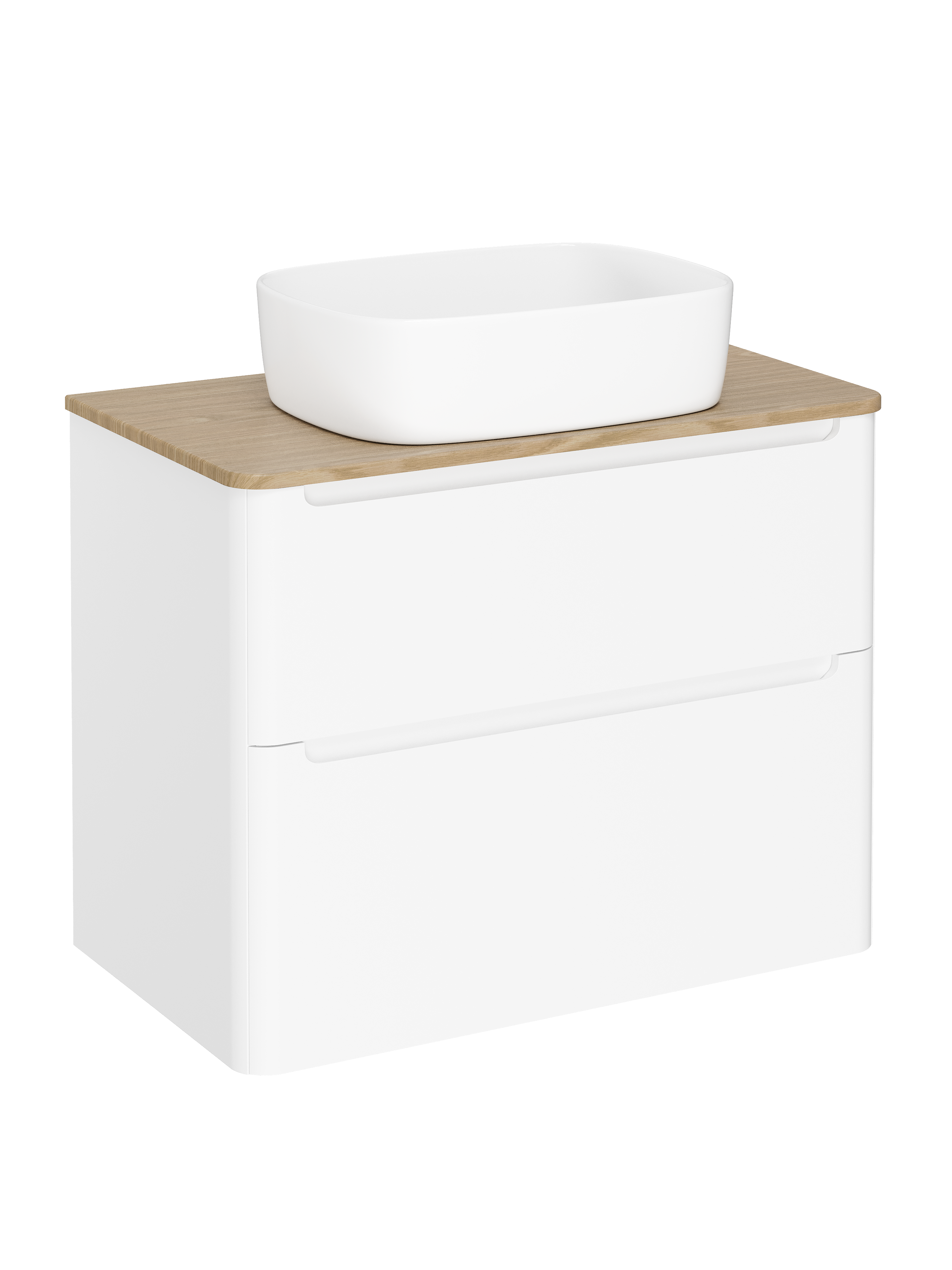 

Тумба с раковиной STWORKI Монтре 80 белая, столешница светлое дерево, раковина Берген S21410WH