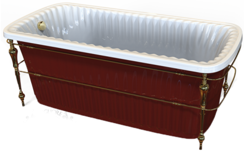 

Ванна из искусственного камня Migliore Olivia 24268 174x80 красная, каркас золото