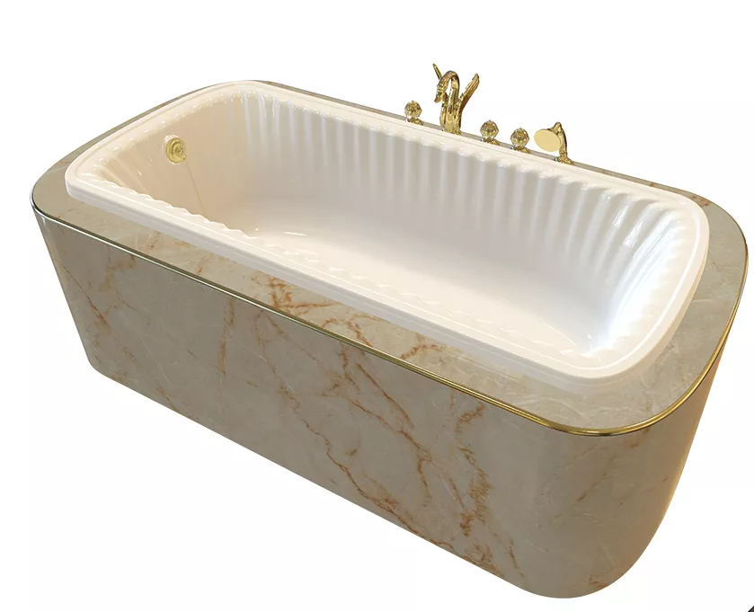 

Ванна из искусственного камня Migliore Olivia 24380 174x80 белая, бронза