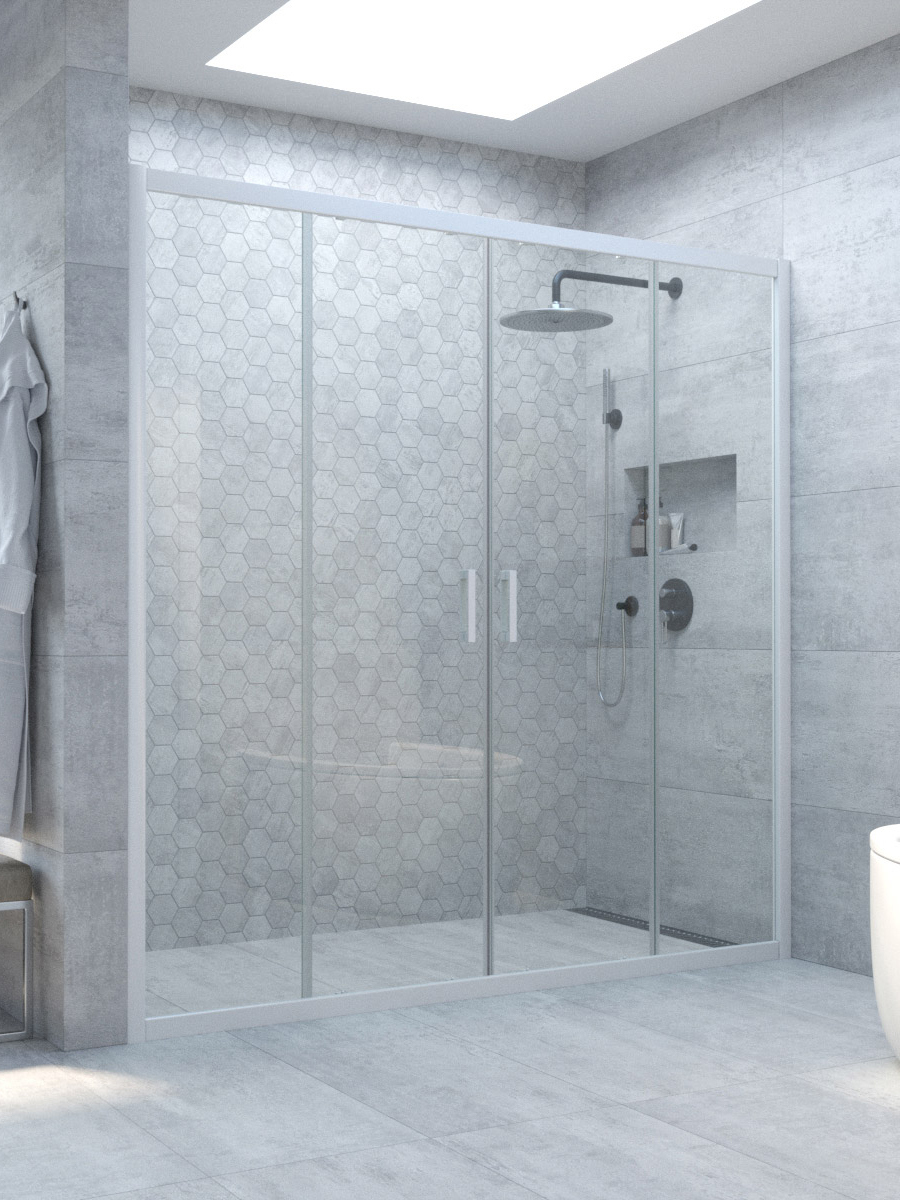 

Душевая дверь в нишу Vegas Glass Z2P Novo h2000 190 01 01 190 см, профиль глянцевый белый, стекло прозрачное