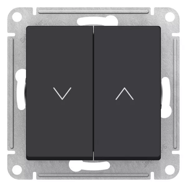 

Выключатель 2-клавишный для жалюзи, 2х сх.4, 10А, Карбон Systeme Electric AtlasDesign ATN001019