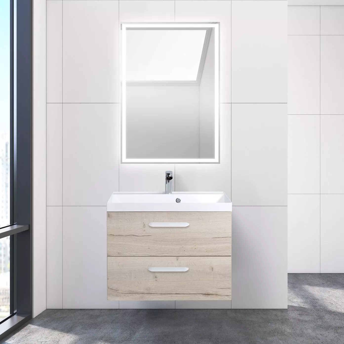 

Мебель для ванной BelBagno Aurora 70 rovere galifax bianco, Светлое дерево