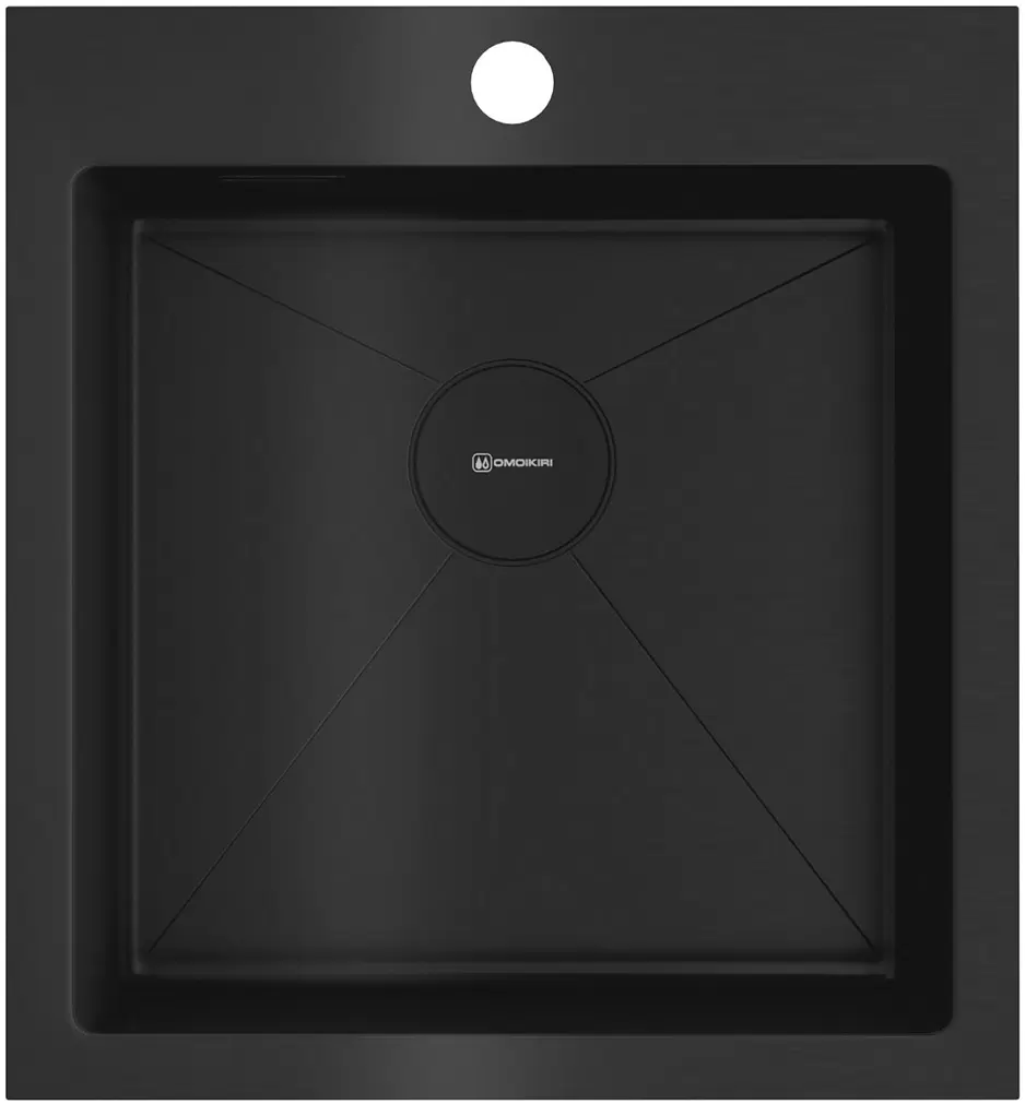 

Мойка кухонная Omoikiri Akisame 46х51 черный, графит
