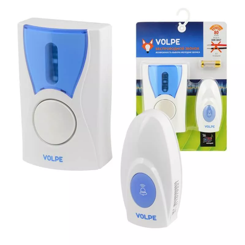 

Звонок беспроводной Volpe UDB-Q027 W-R1T1-16S-80M-WH UL-00002403