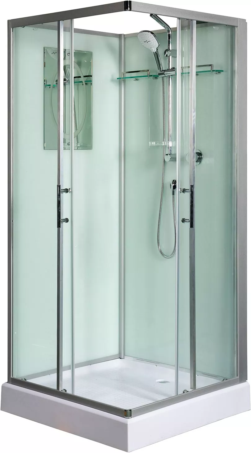   Santehnika Room Душевая кабина Weltwasser WW500 Laine 901 90х90 10000003259 профиль хром, стекло прозрачное