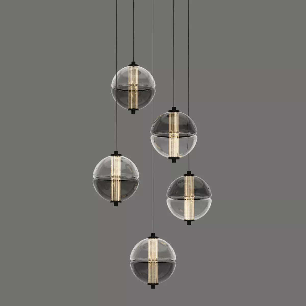 

Каскадная люстра Delight Collection MD24022079-5A black/smoky