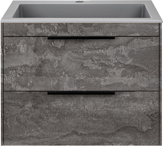 Тумба с раковиной Vincea Chiara 2D 60 2 ящика камень с серой раковиной 38080₽