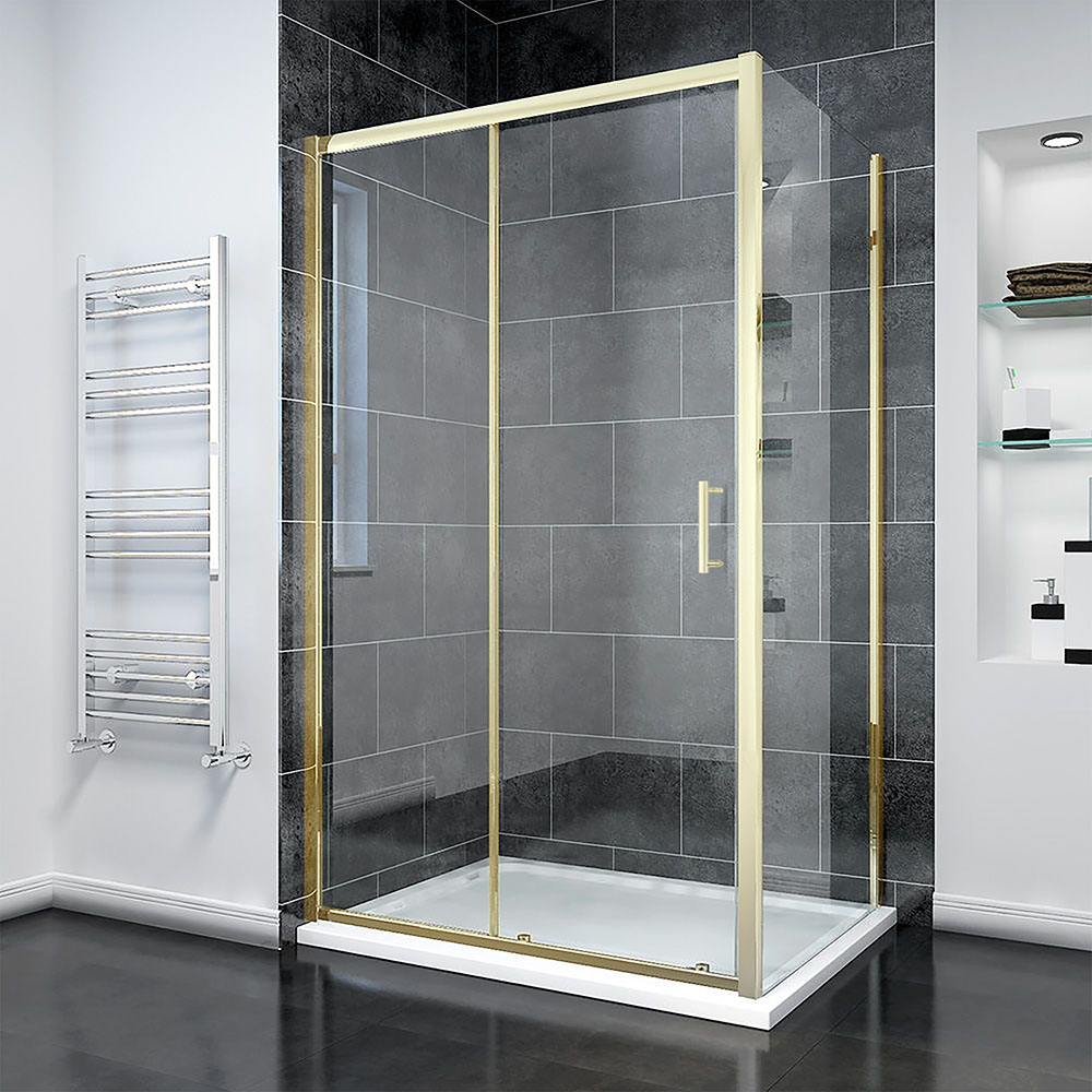 

Душевой уголок Veconi Rovigo RV-055G 150х70 см, профиль брашированное золото, стекло прозрачное