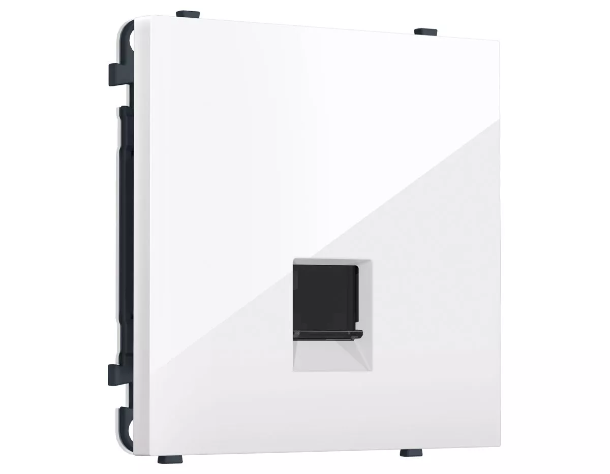 Комплект механизма компьютерной розетки SIGMA Белый глянец RJ-45 Ambrella Volt MS112010 (SP1120, PR188)
