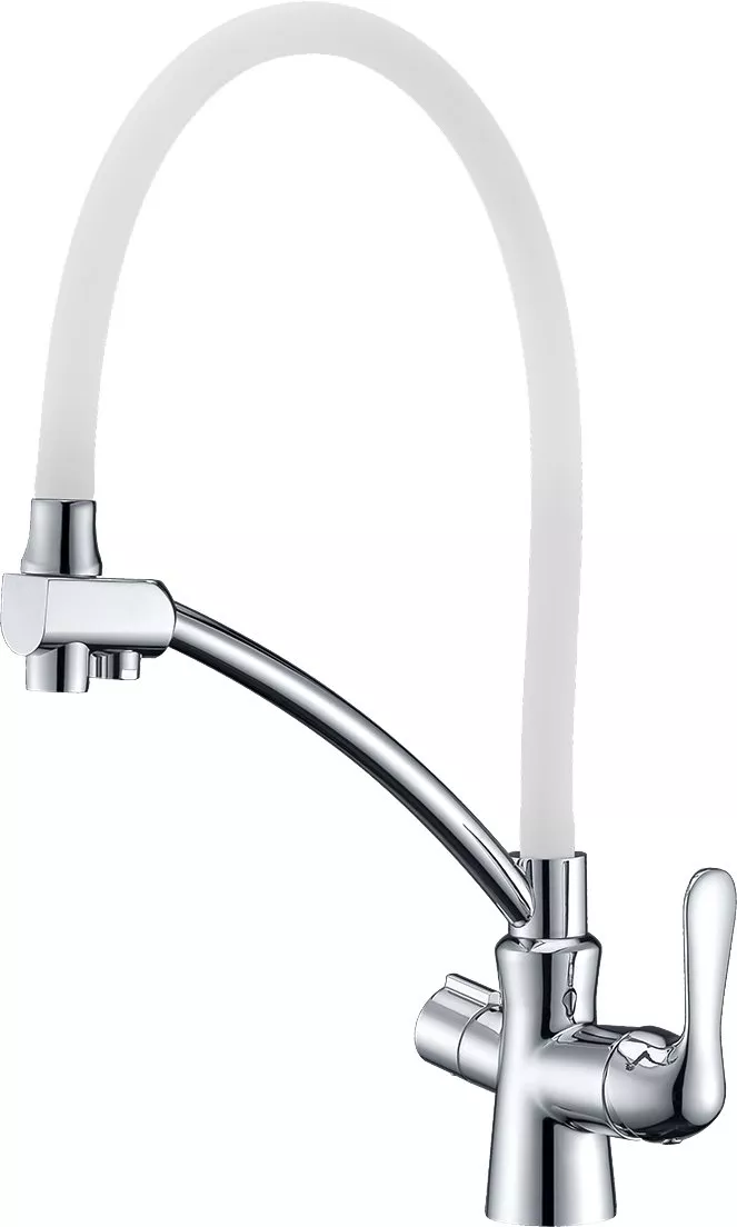 

Смеситель для кухни Lemark Comfort LM3070C-White белый, с подключением к фильтру