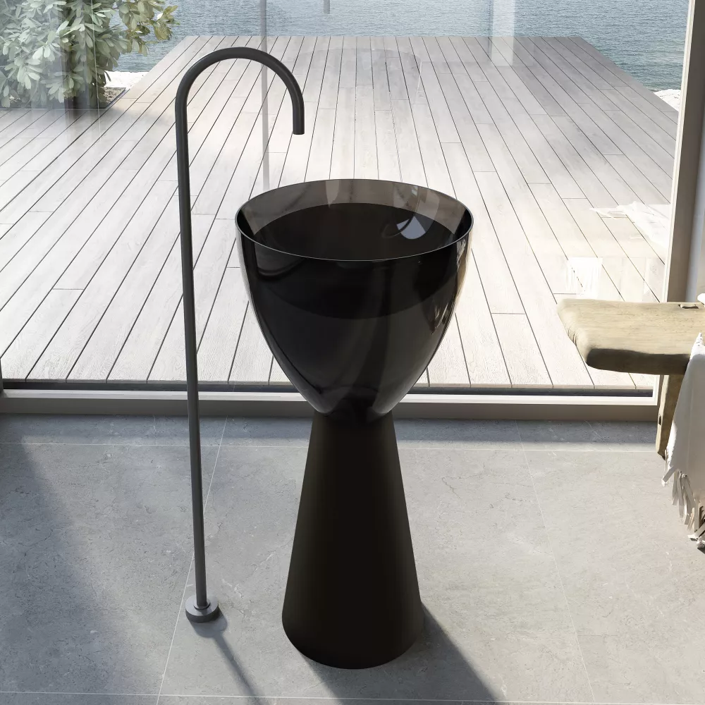 

Раковина Abber Kristall AT2703Onyx-Black черная, черная матовая