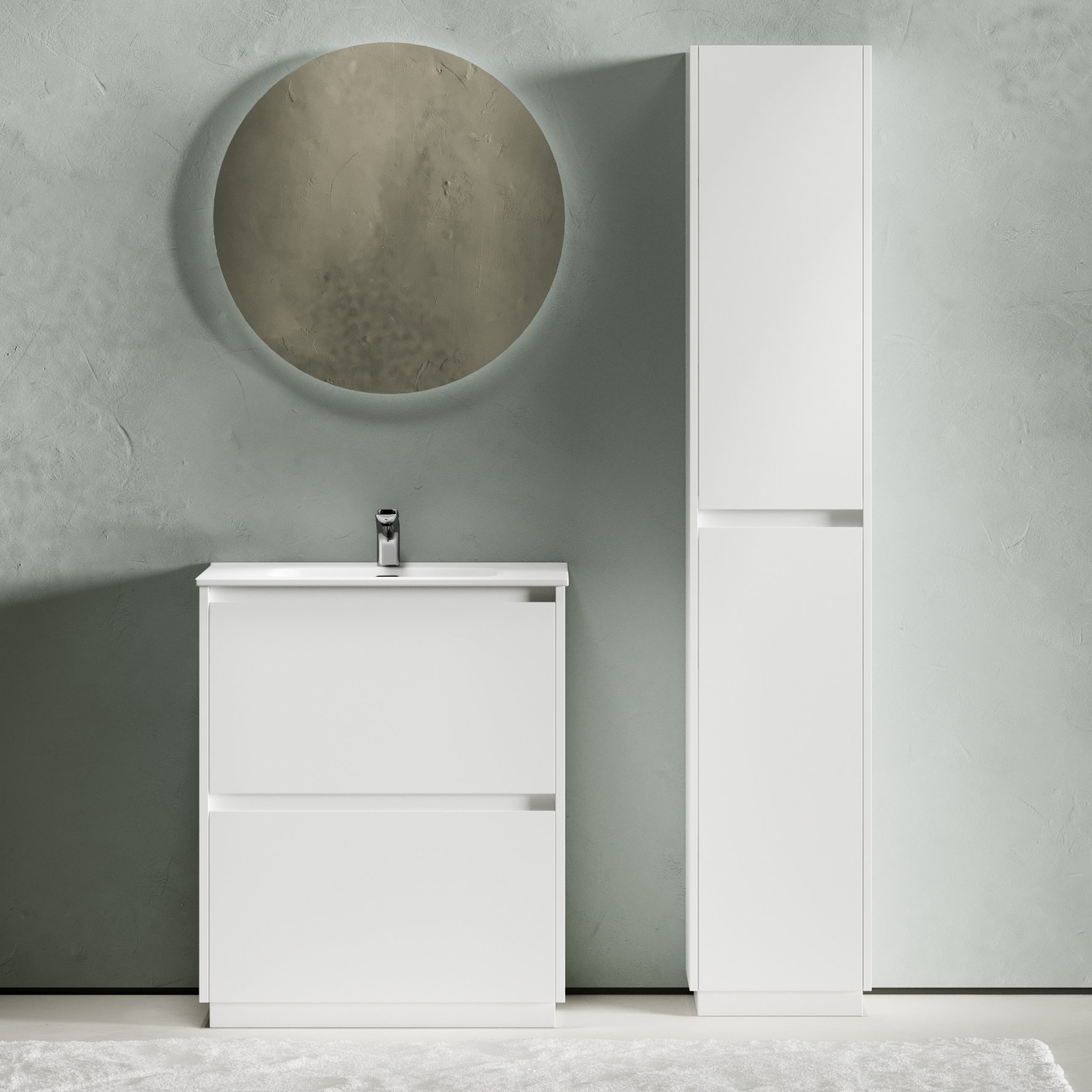 

Мебель для ванной комнаты Sancos Libra Floor 70 белый глянец, белая раковина CN7007