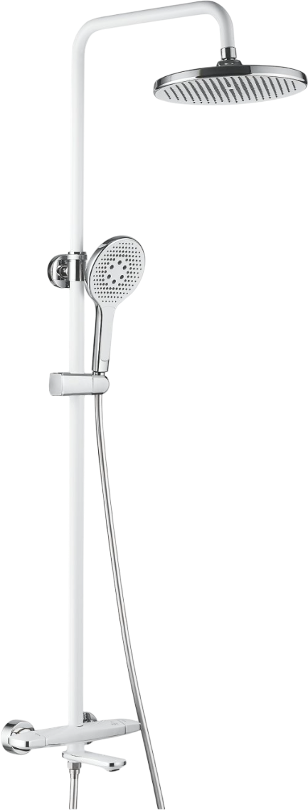 

Душевая стойка Rose R3996F с термостатом, белый, хром