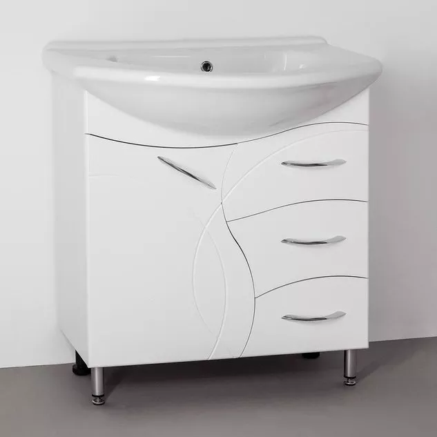 

Тумба с раковиной Style Line Амелия 75 белая, Белый