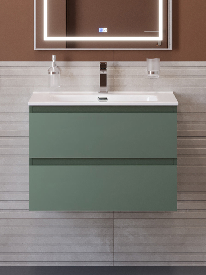 

Тумба с раковиной BelBagno Kraft 39 70 подвесная, матовая еловая, раковина bb700/390etl