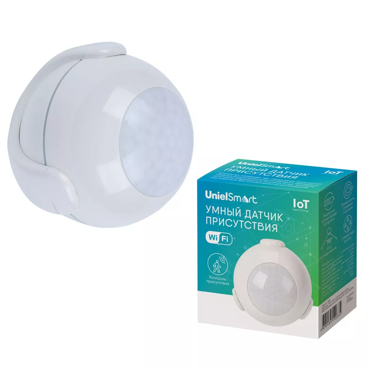 

Умный датчик присутствия Wi-Fi. на батарейке Uniel UL-00011707 USN-A530 MS/WF WHITE