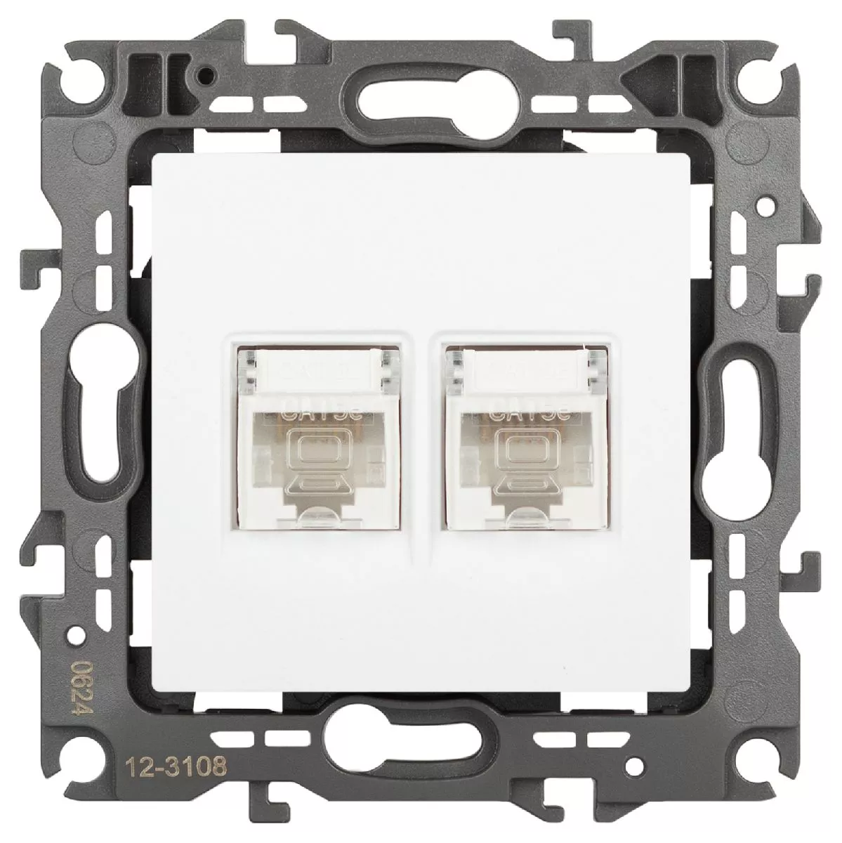 

Розетка компьютерная двойная RJ45 Эра 12-3108-01М Б0065686