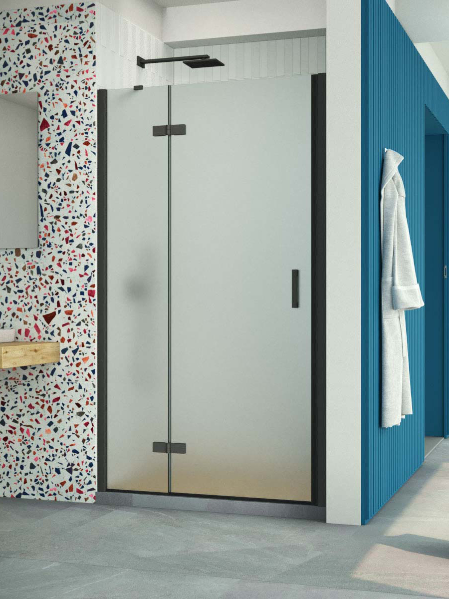 

Душевая дверь в нишу Vegas Glass AFP Retta 90 02М 10 L профиль матовый черный, стекло сатин