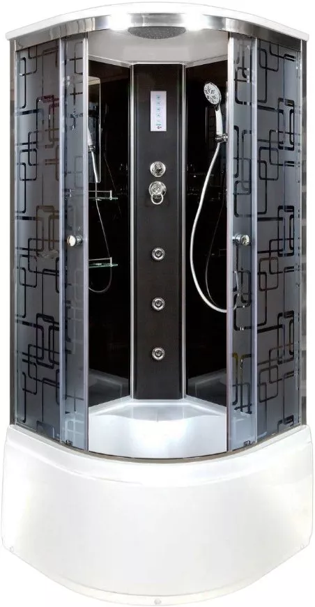 

Душевая кабина DETO BM4590GM+ELBLACK с высоким поддоном, с сиденьем