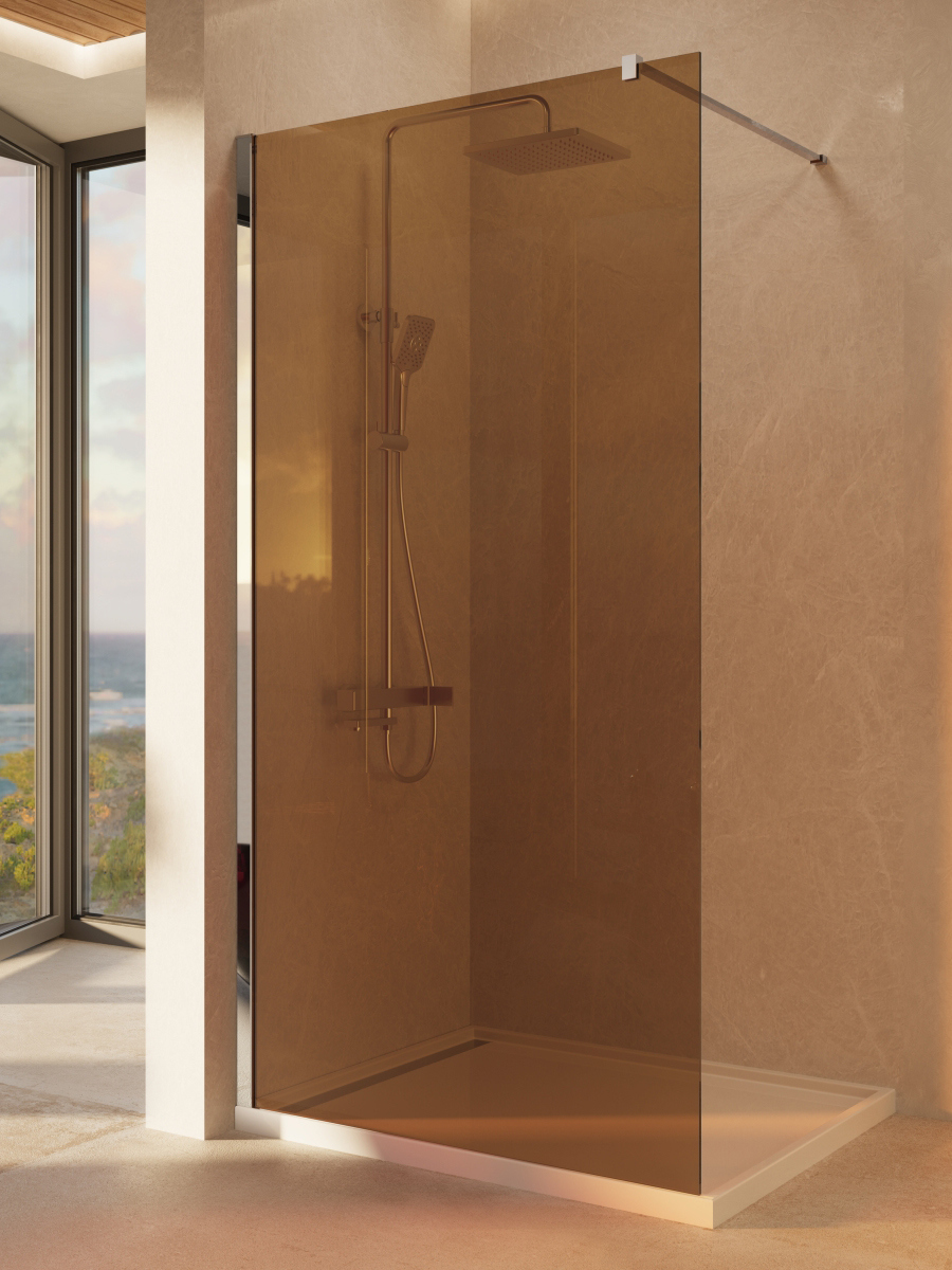 

Душевая перегородка Vincea Walk-in VSW-1H100GS 100 см, профиль глянцевый хром, стекло янтарь