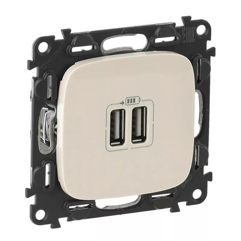 

Розетка USB двойная Legrand Valena Allure 240V/5V 1500mA слоновая кость 754996