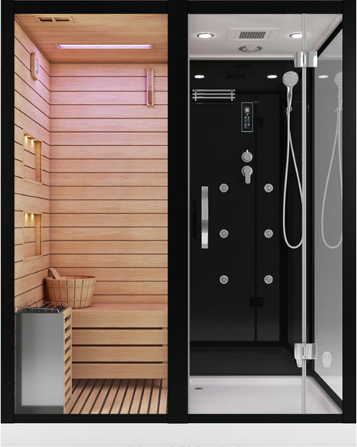 

Душевая кабина Cerutti Spa Albano Nero-L Black 8347 с сауной