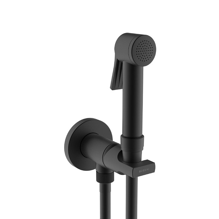 PALOMA FLAT Гигиенич комплект c монокомандным смесителем лейка держатель шланг армиров нейлон 125 см цвет черный матовый 30051₽