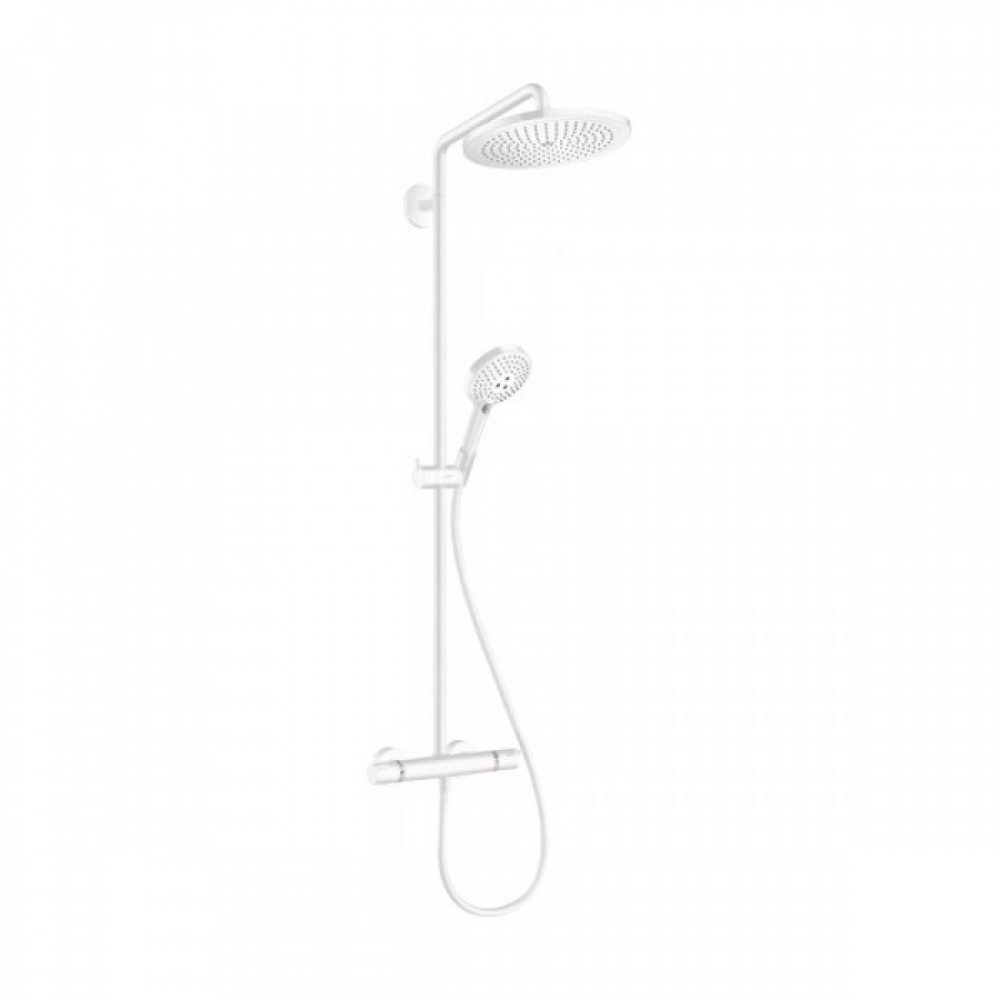 

Душевая система 9 л/мин с термостатом и ручным душем Hansgrohe Showerpipe 280 1jet EcoSmart Raindance Select S 120 3jet 26891700 белый