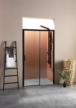 AE60-N-120H200U-BT Aquanet Pleasure, дверь в нишу 1200 мм, профиль-черн.мат. стек.прозр(225498)