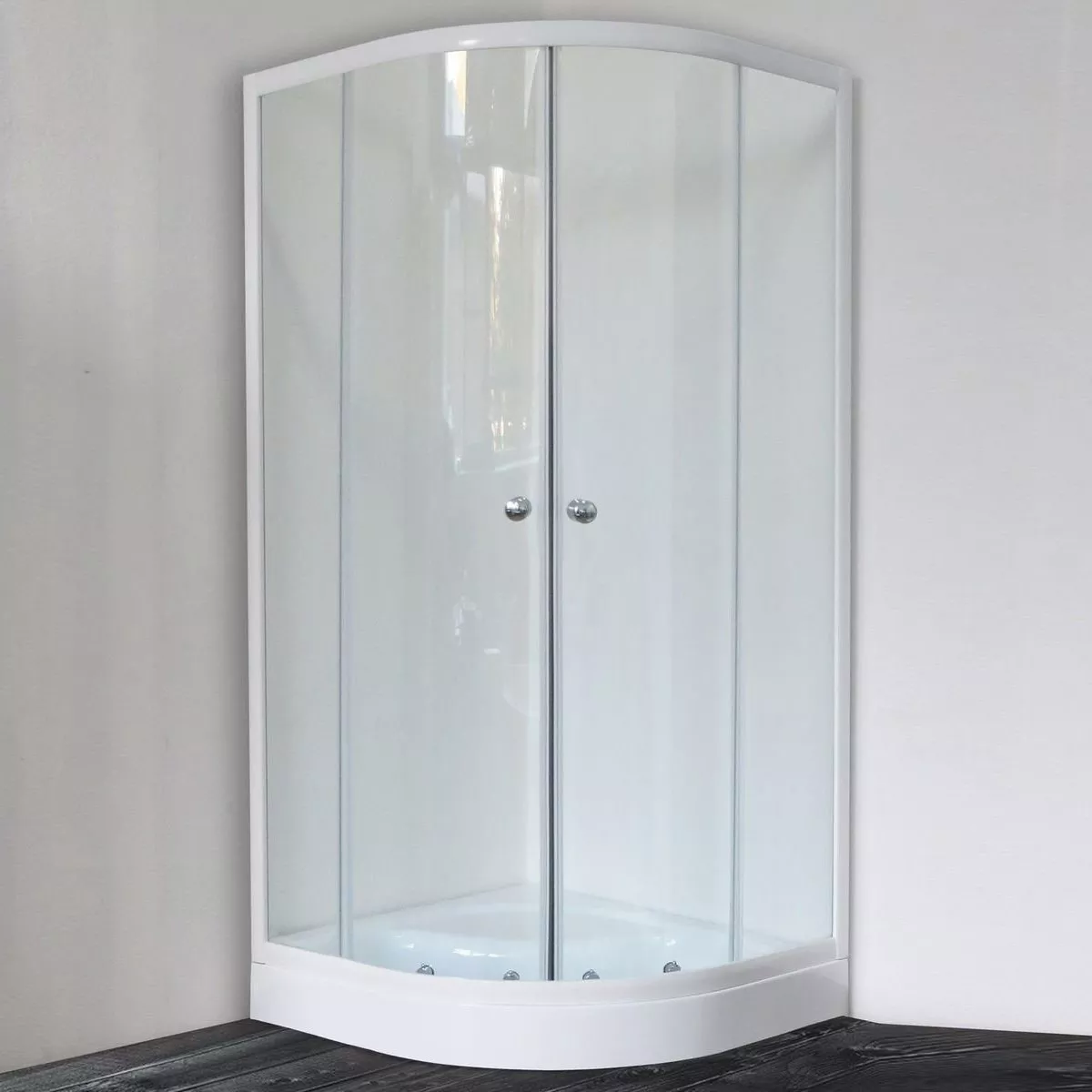 

Душевой уголок Royal Bath HKD 100х100 профиль белый стекло прозрачное
