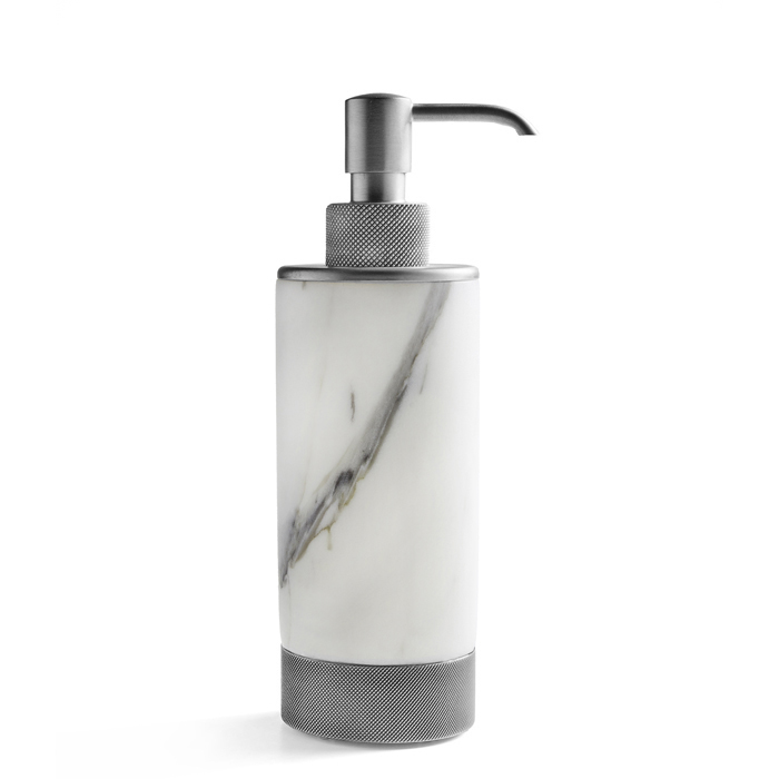 3SC(Apuana 2.0) Дозатор жидкого мыла Ø6.5 - h 21 см, мрамор Bianco Statuario/Polished Satin Nickel