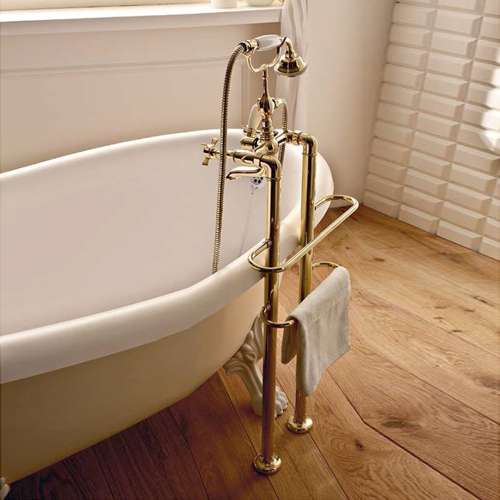 Sbordoni Antica Смеситель для ванны напольный h680мм с ручным душем и гибким шлангом, (2 коробки)цвет: матовая бронза