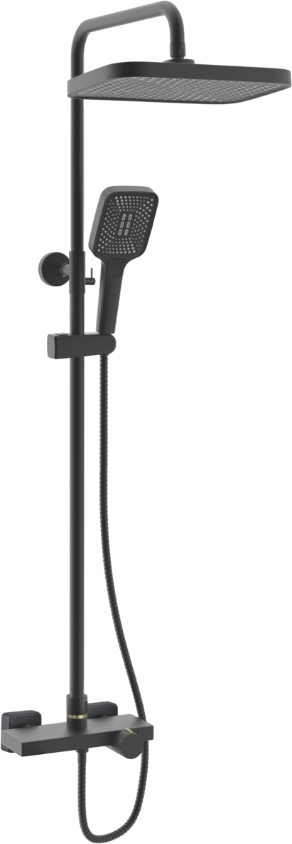 

Душевая стойка Rose R1896H-6 с термостатом, черная