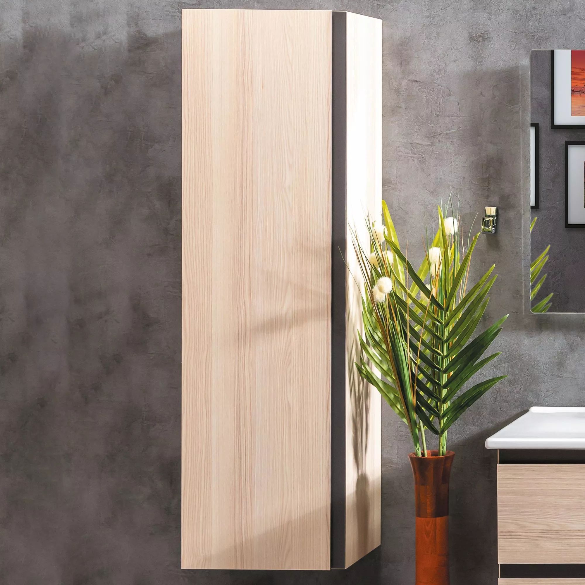

Шкаф пенал для ванной Armadi Art Capolda light wood