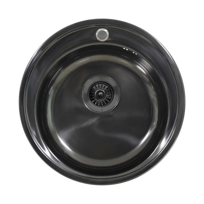 Мойка Seaman Eco Wien SWT-510-GL (Gun Light, PVD, polish, *10), стандартная комплектация - Светлая оружейная сталь полированная