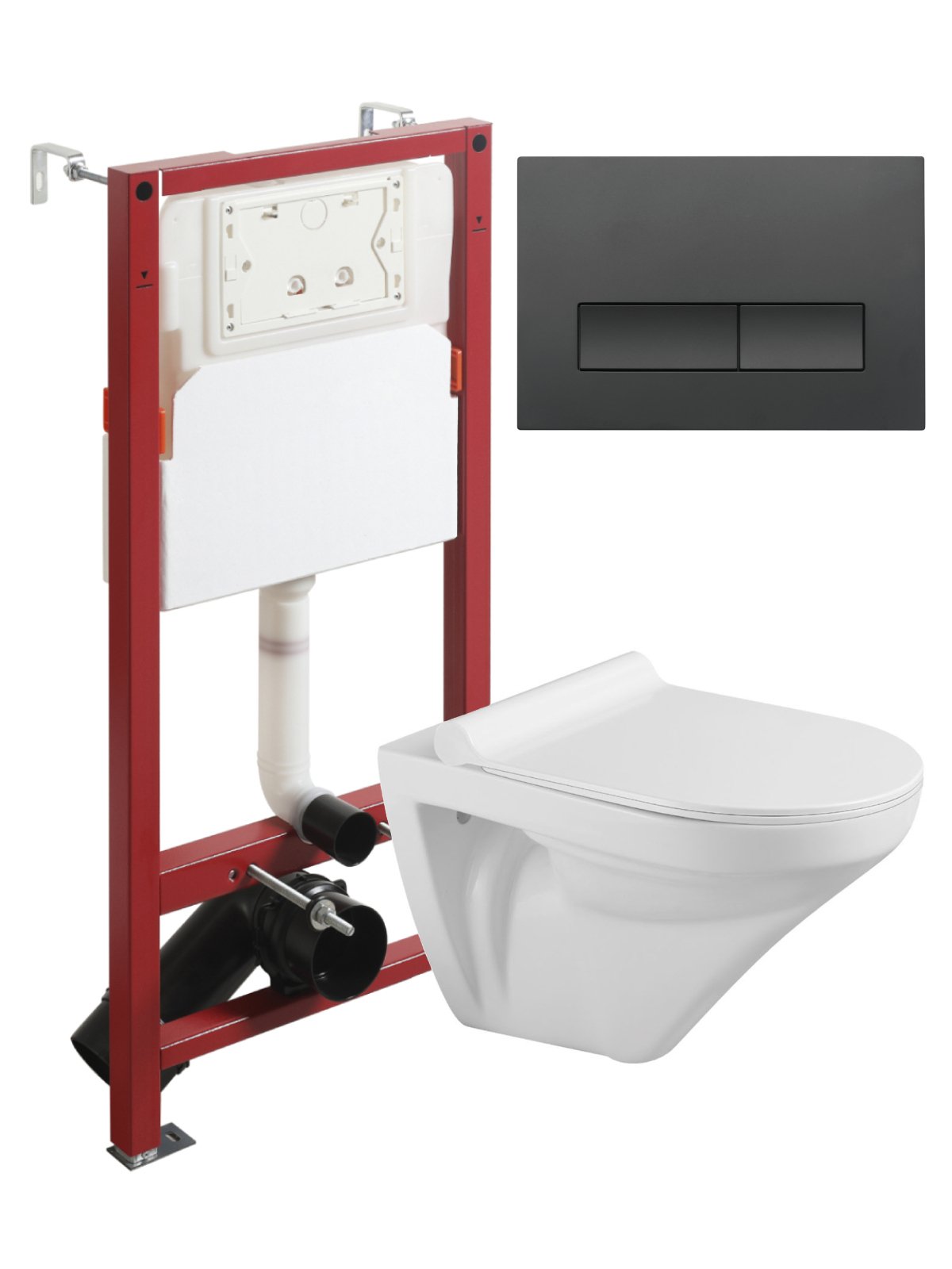 

Комплект Agger ATI06100+APB244 Унитаз подвесной безободковый, с микролифтом + Система инсталляции + Кнопка смыва матовая черная