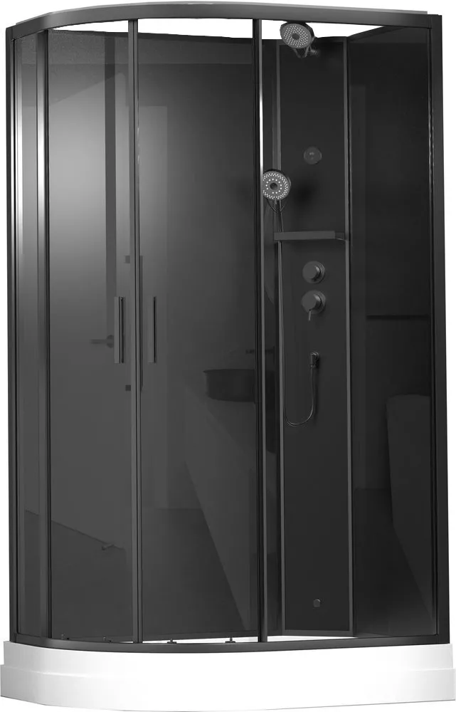 

Душевая кабина Timo Premium 120x80 правая черная, стекло прозрачное, без гидромассажа