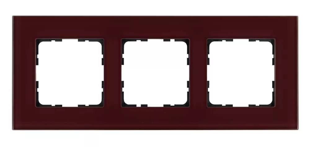 

Рамка 3-постовая стекло цвет Гранатовый Jasmart G1003GH
