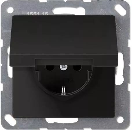 

Розетка 2K+З с крышкой Jung EP1420KLSWM