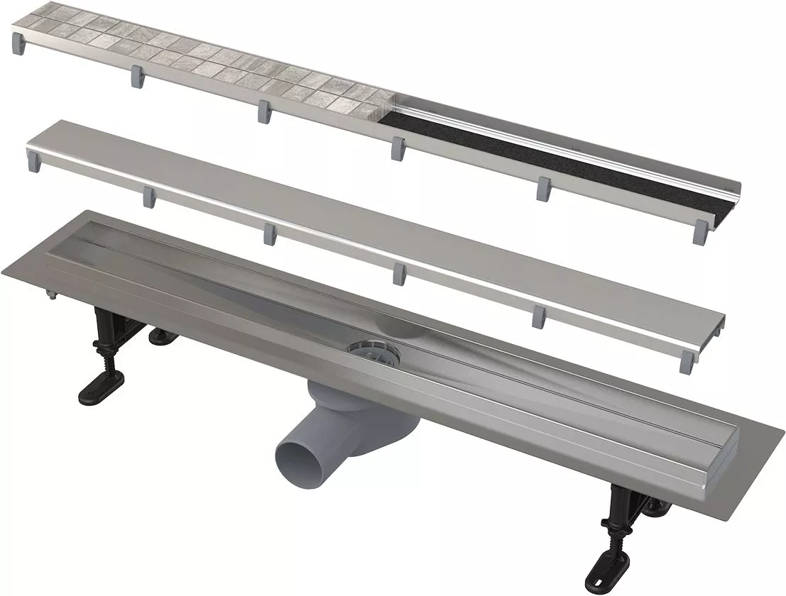 

Душевой трап (лоток) AlcaPlast APZ13-DOUBLE9-950 с решеткой и опорами, 95 см