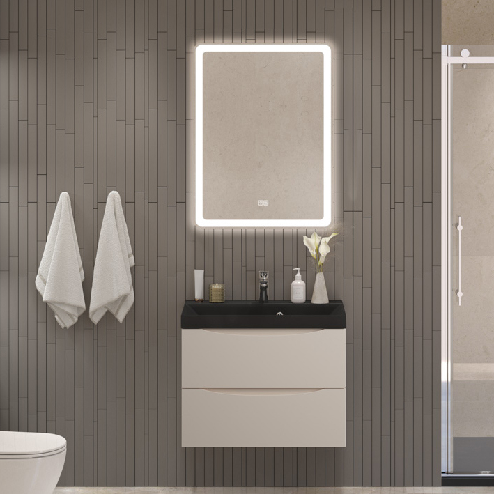 

Мебель для ванной комнаты BelBagno Marino 70 подвесная, crema opaco, черная раовина