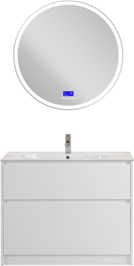 

Мебель для ванной комнаты BelBagno Kraft 100 напольная, bianco opaco, раковина LOV-1000-LVB