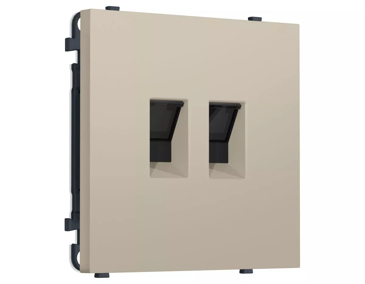 Комплект механизма компьютерной двойной розетки SIGMA Кашемир RJ-45 Ambrella Volt MS352110 (SP3521, PR189)