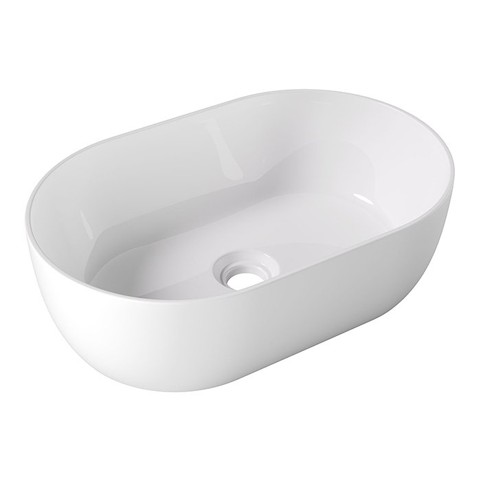 

Alice Раковина UNICA 55x35хВ17, накладная, без отверстия под смеситель, белый глянцевый