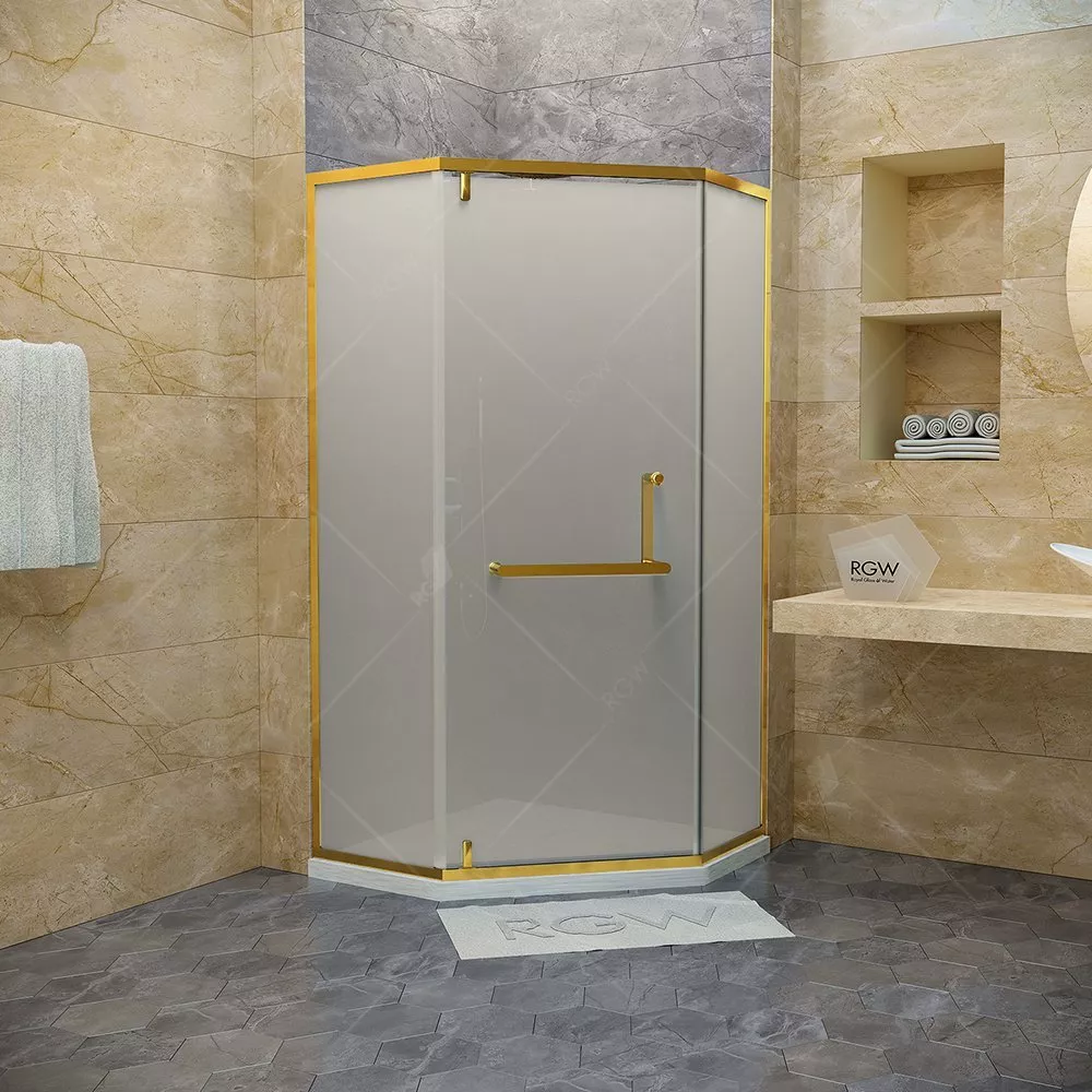 

Душевой уголок 100*100*195 RGW HO-084-G Трапеция/Золото/Сатинат/8 мм (2 уп.)