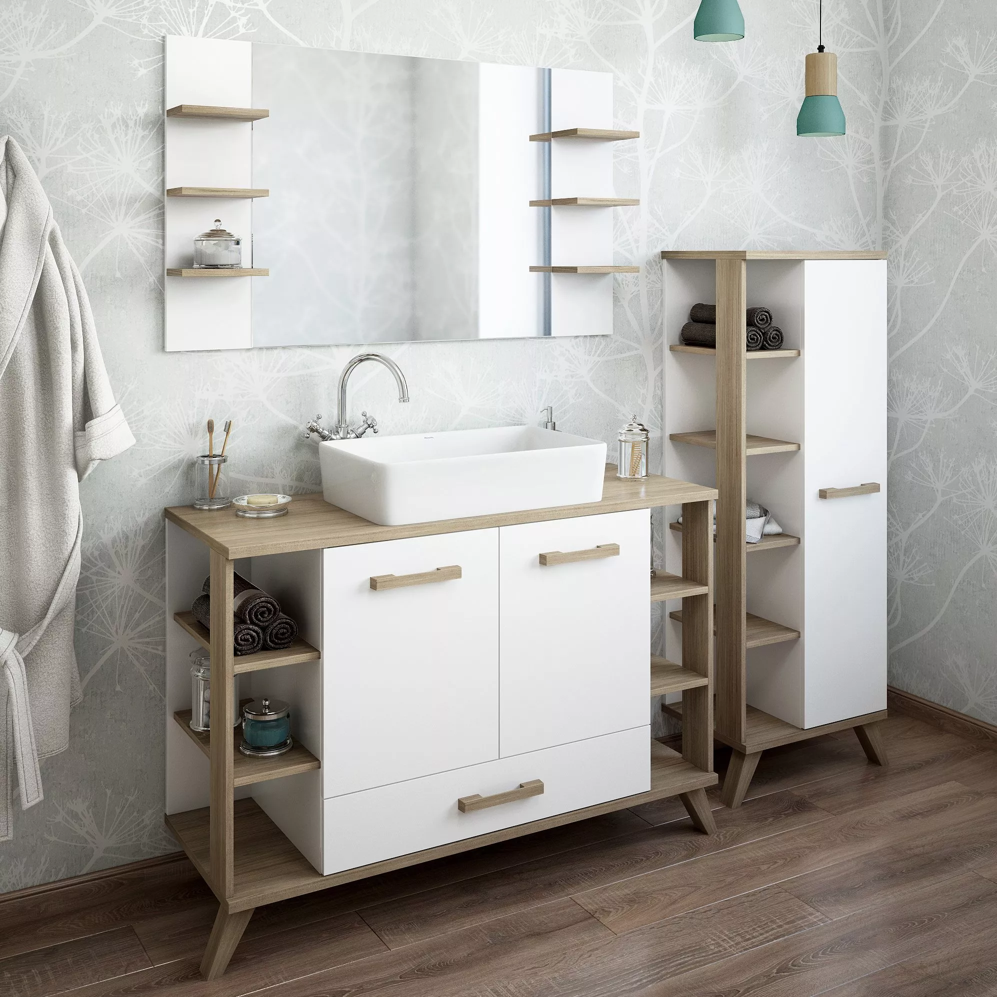 

Комплект мебели Sanflor Ингрид 120 светлое дерево - белый