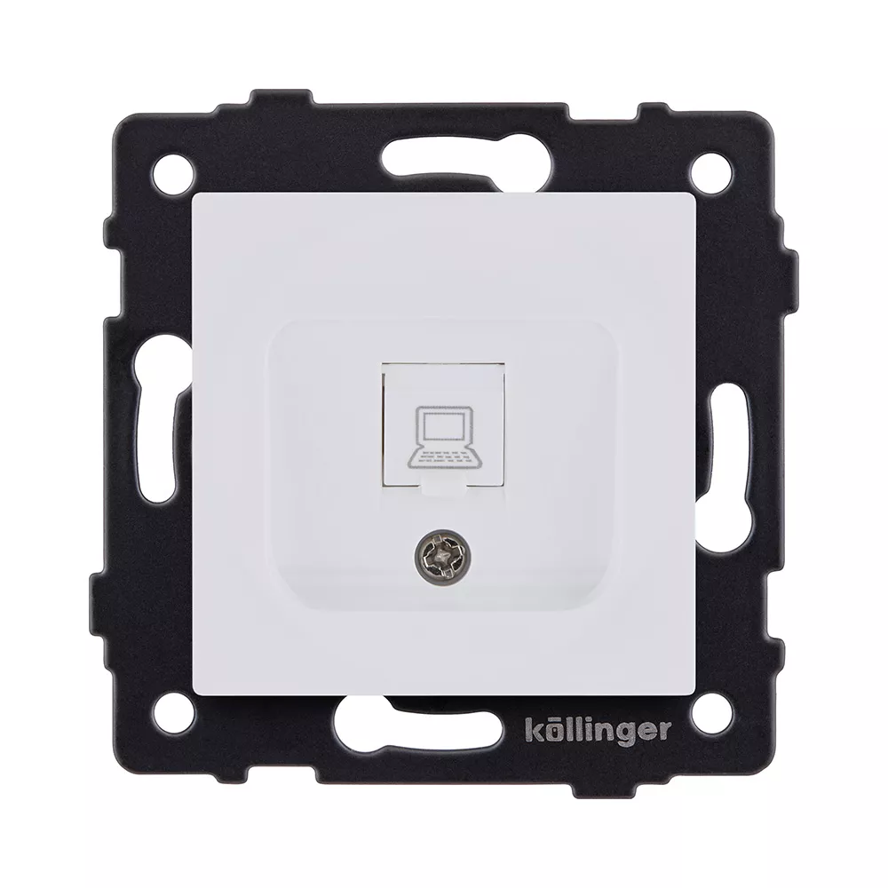 Розетка Ethernet RJ45 Cat.6, белый матовый Kollinger REA-018WM для Aspekt, Eleganz, Reflex