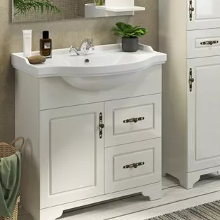 

Тумба с раковиной Comforty Севилья 85, напольная, слоновая кость
