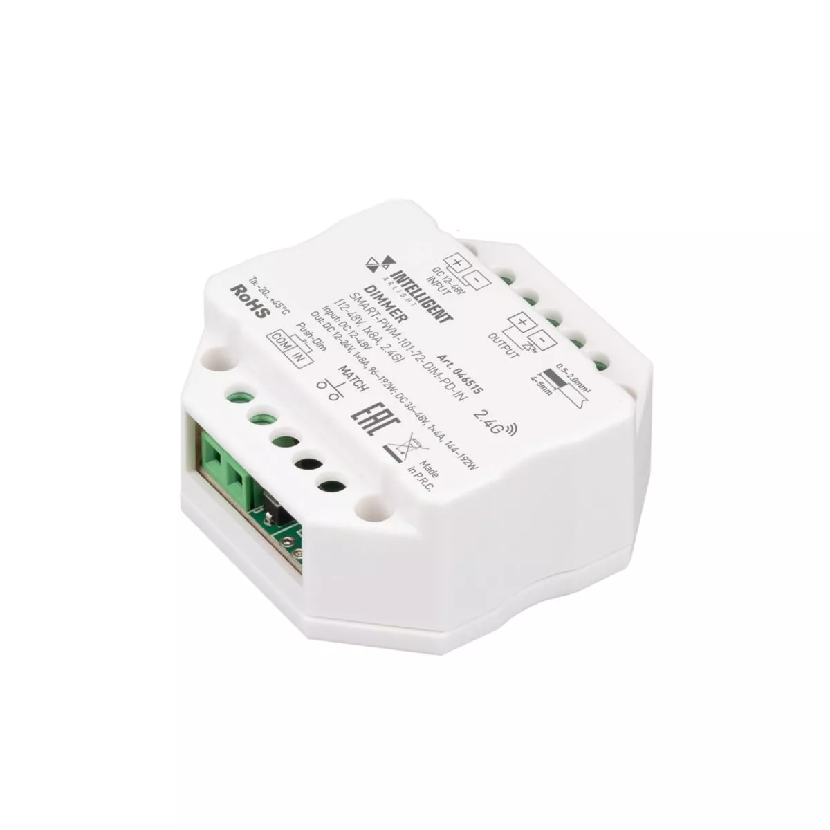 

Диммер Arlight SMART-PWM-101-72-DIM-PD-IN (12-48V, 1x8A, 2.4G) 046515