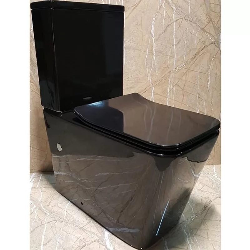 

Унитаз-компакт CeramaLux NS-2170-18 черный глянец с бачком и сиденьем микролифт